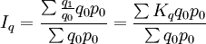 I_q=frac{sumfrac{q_1}{q_0}q_0p_0}{sum q_0p_0}=frac{sum K_qq_0p_0}{sum q_0p_0}